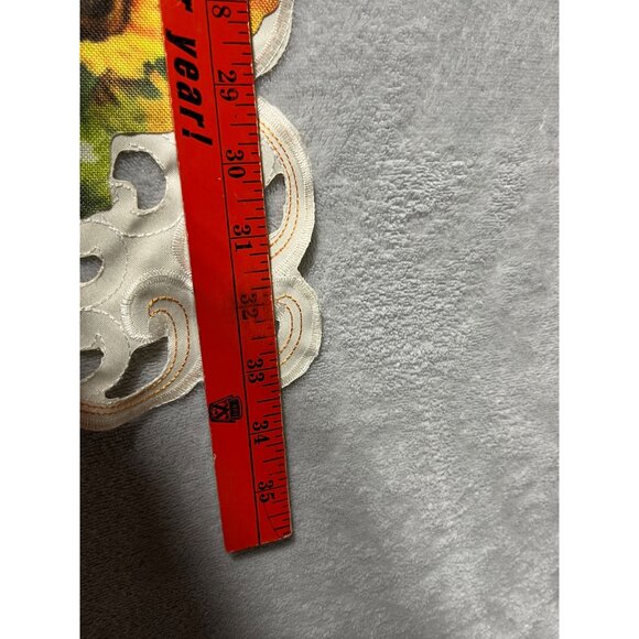 Thanksgiving Fall Harvest Embroidered Applique Tablecloth Pumpkins & Cornucopia - Picture 7 of 7